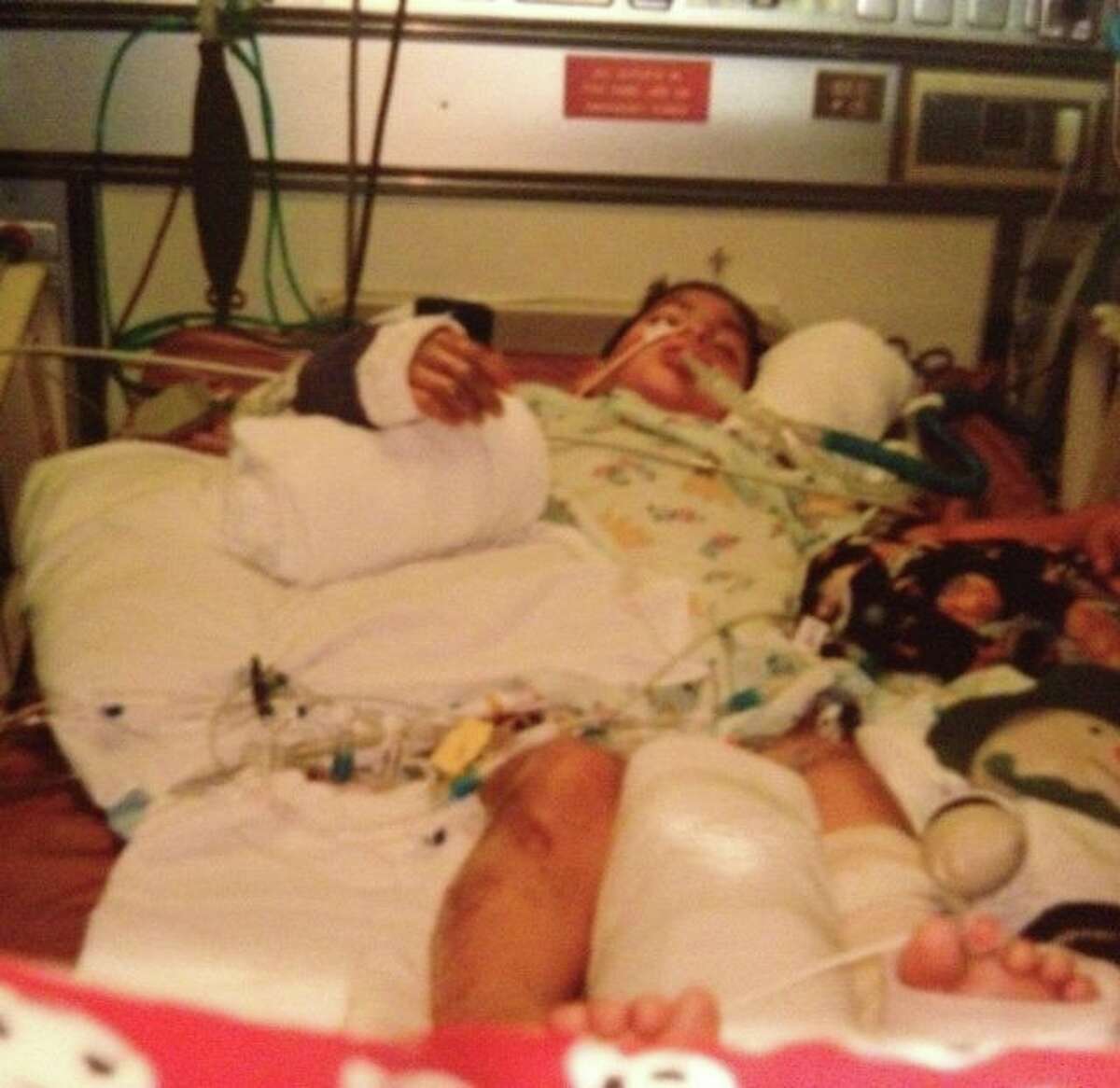 Christopher while in the intensive care unit at Denver Children's Hospital in August 1998.