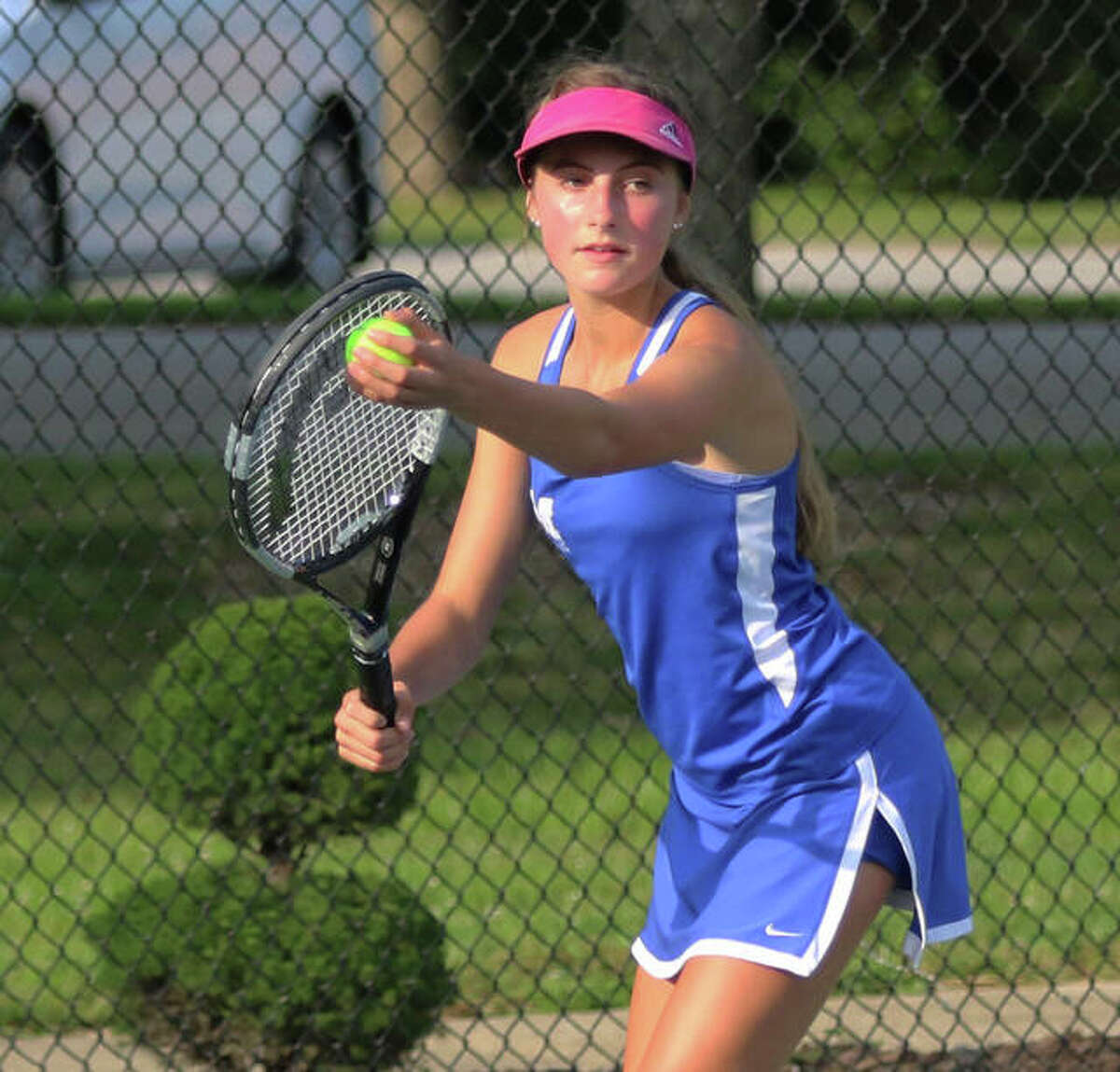 Marquette’s Monica Wendle advanced to the fifth round in the consolation bracket of the IHSA Girls State Tennis tournament, but then fell to Oak Park Fenwick’s Kate Trifilio 6-3, 6-0 Friday in suburban Chicago.
