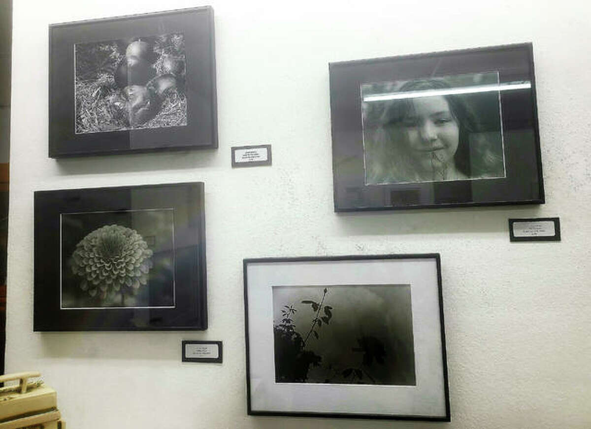 Works by LCCC film photography students hang in the Wood River Museum and Visitors Center as part of the annual juried Wood River Small Works Art Competition.