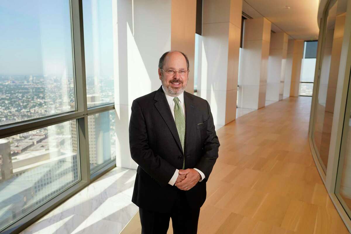 Kevin Lewis, co-managing partner, is shown at Sidley Austin, 1000 Louisiana St., Friday, Oct. 8, 2021 in Houston. His firm, like many in Texas, is finding it hard to hire experienced lawyers to keep up with a boom in corporate business. “We have hired a dozen lawyers the past few months and we have a dozen new lawyers starting this next week and we need several more right away,” he said.