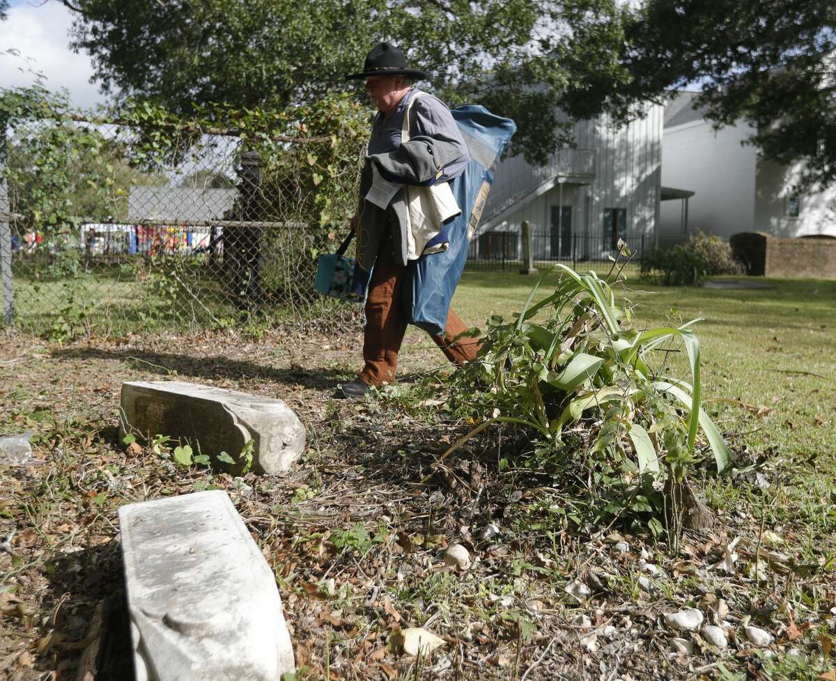 Confederate Reenactor Mark Sager walks to the grave of Thomas Jefferson Peel as the Montgomery Historical Society holds its annual tour of Voices from the Past Cemetery on Saturday, October 23, 2021, in Montgomery. Reenactors, dressed in period clothing, led small-group tours to each of the city's three historic cemeteries for those interested in the area's long and colorful history and genealogy.