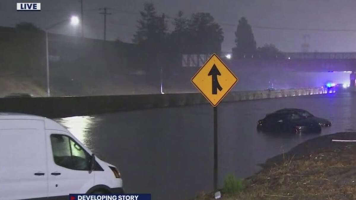 Flooded closed a section of Interstate 880 near Fremont on Monday morning.