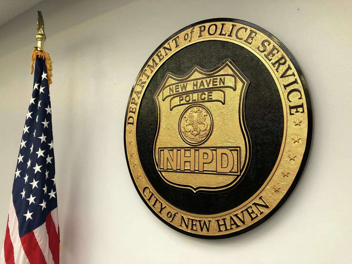 The logo of the New Haven Police Department.
