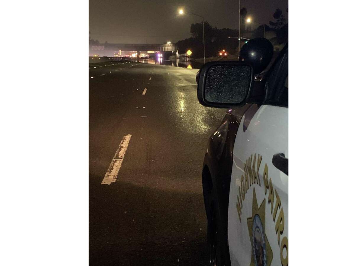 Flooding shut down southbound and northbound lanes on I-880 in Fremont early Monday morning.