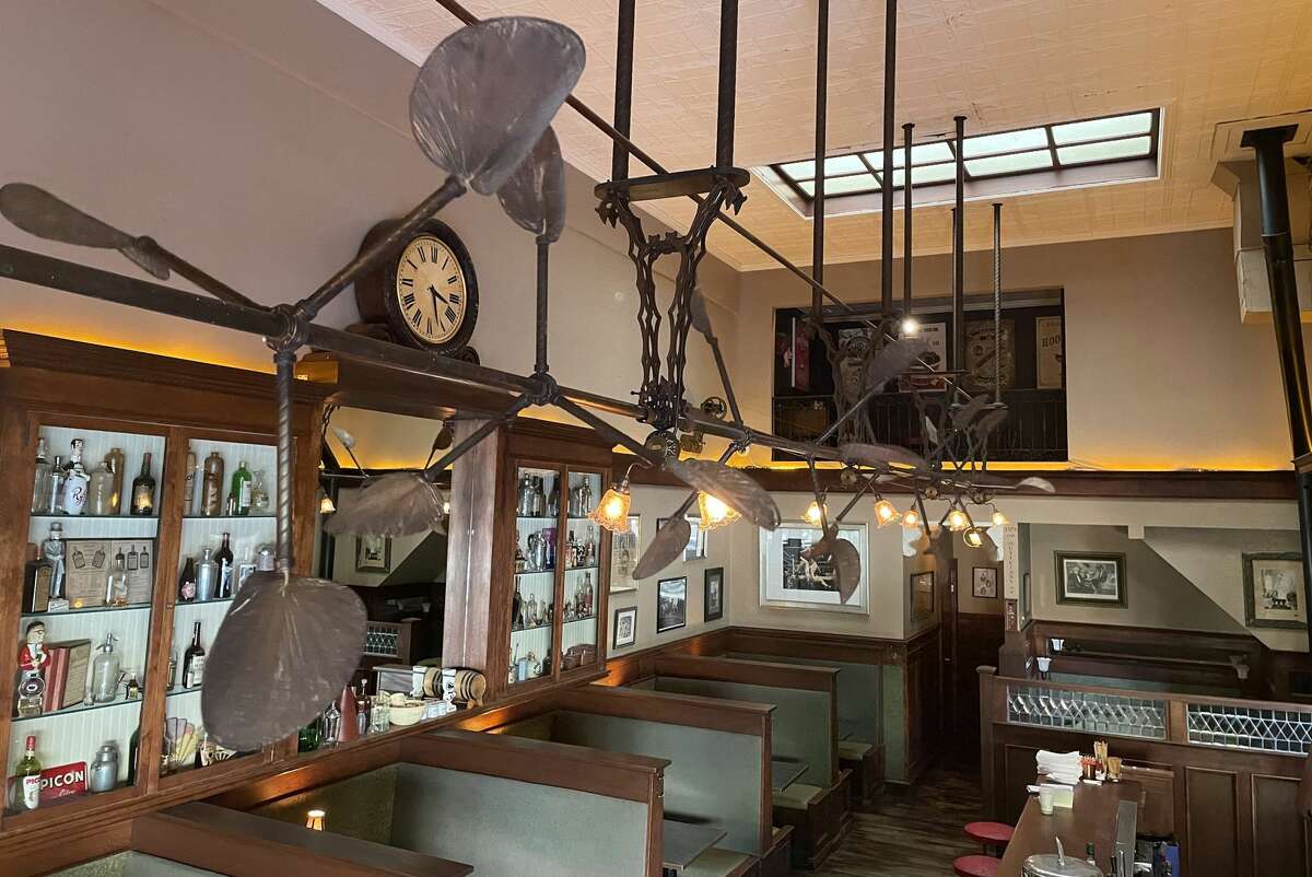 The "punkah" ceiling fan found inside Comstock Saloon is a vintage find that dates back to 1916. The fan was first installed during the late 1970s when it was known as The Albatross. 