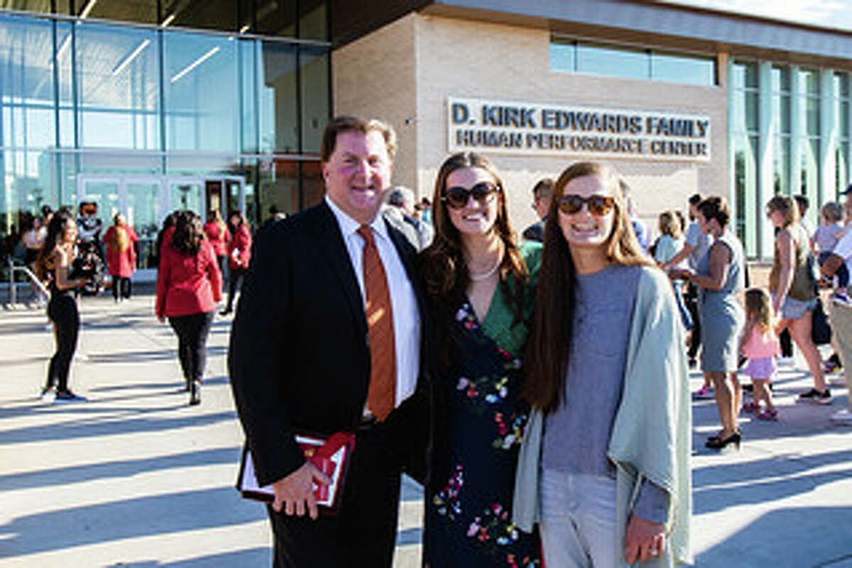 Kirk Edwards and family during the ceremonies held this past week at The D. Kirk Edwards Family Human Performance Center, also known as “The Kirk.” 