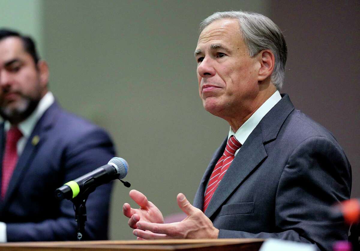 Gov. Greg Abbott, shown in McAllen last month, on Monday signed a law restricting transgender student athletes to teams that correspond with the gender on their birth certificates, and approved redrawn voting maps that pave a safer path for the GOP's slipping majority.