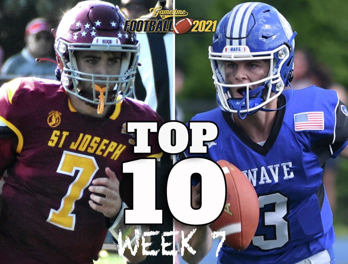 For the second time in two years, St. Joseph will be embroiled in a rare No. 1 vs. No. 2 showdown on the football field. QB Matt Morrissey (left) and the No. 2-ranked Hogs play host to QB Miles Drake and the No. 1-ranked Darien Blue Wave Saturday, Oct. 30 at Dalling Field, St. Joseph.