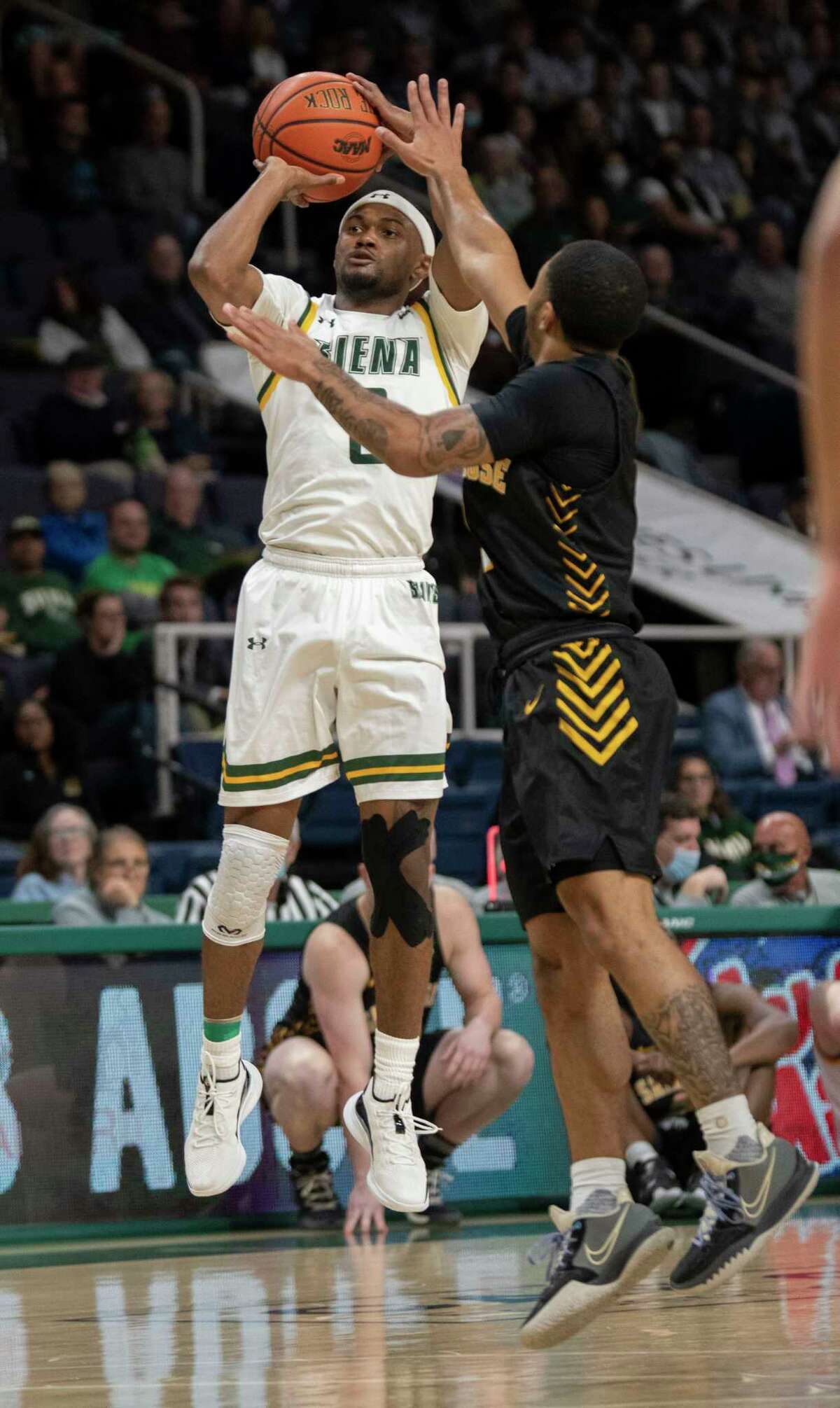 Siena’s Nick Hopkins, shown in an exhibition game against The College of Saint Rose on Oct. 25, said he is looking forward to having the home crowd provide a great atmosphere for the Saints' home opener.