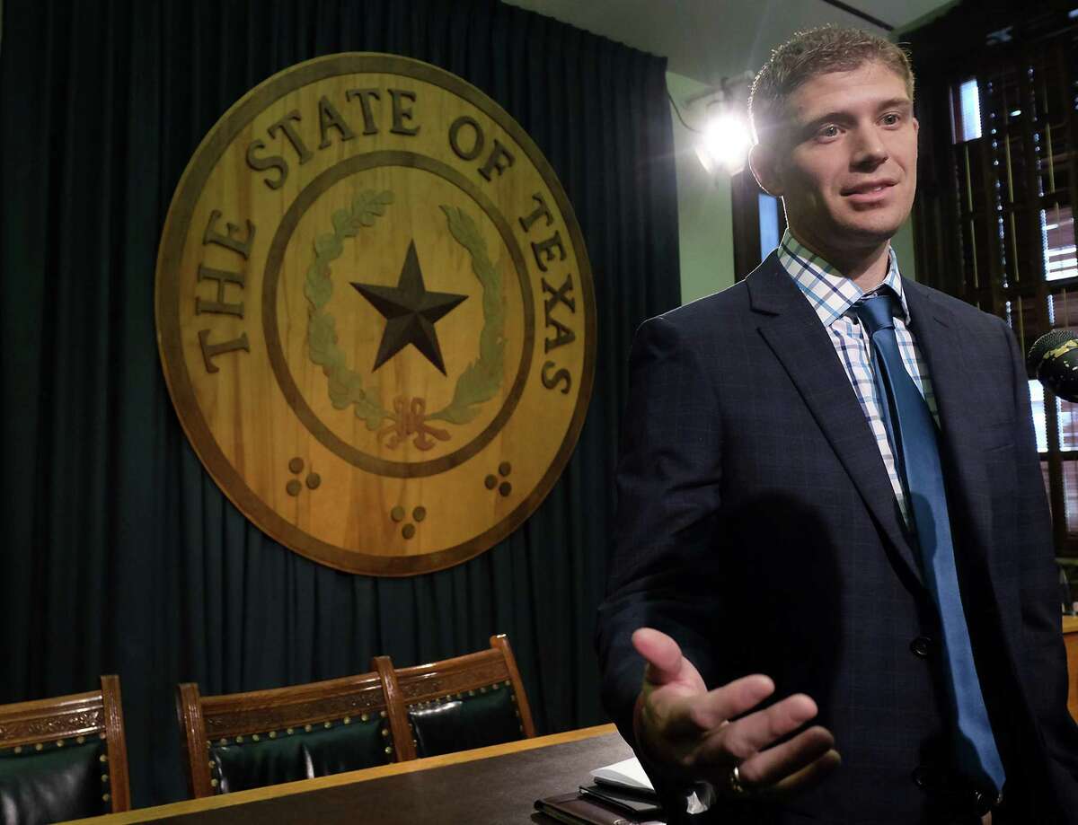 Rep. Matt Krause, R-Fort Worth, speaks to the media in 2015 at the Capitol in Austin. (AP Photo/Austin American-Statesman, Rodolfo Gonzalez)