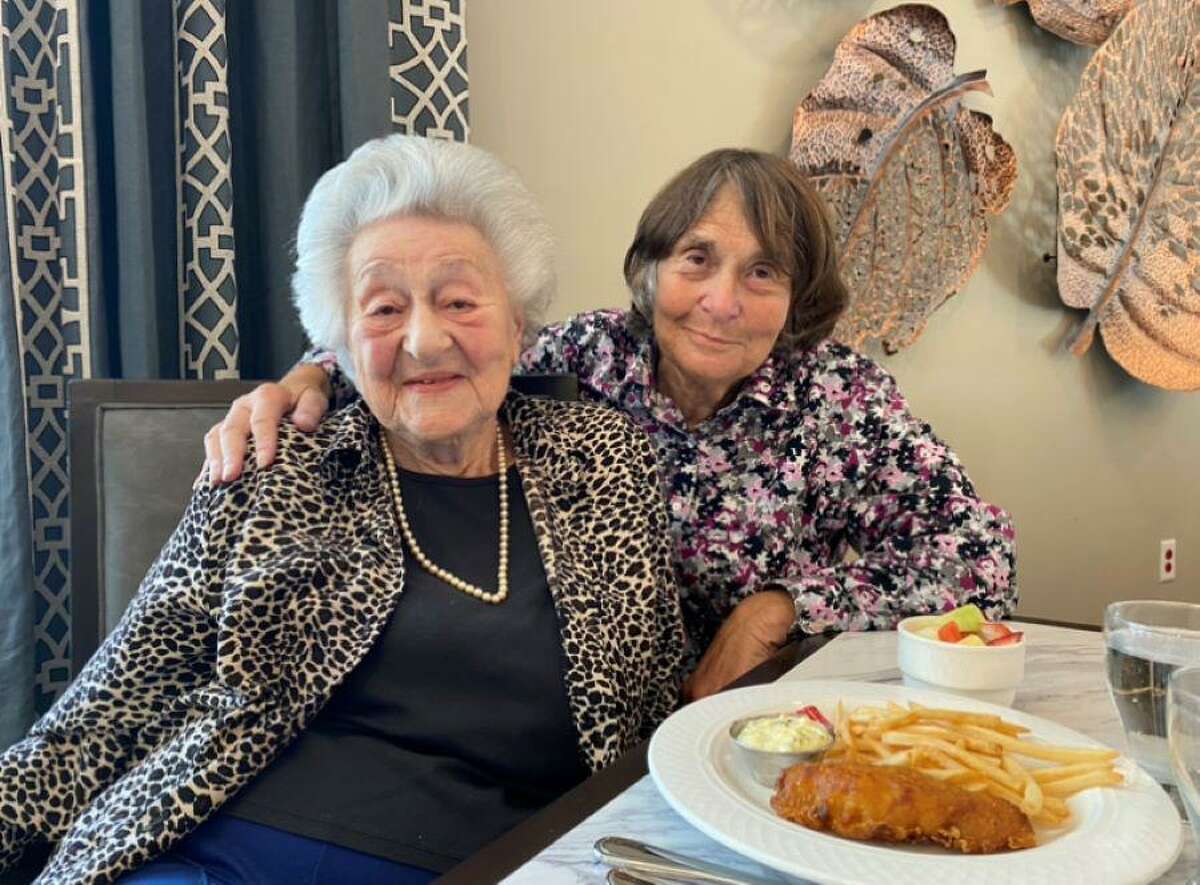 Naomi Manners Stern, right, is celebrating her 100th birthday on Oct. 27. Pictured is Stern with her daughter, Ridgefield Selectwoman Barbara Manners.