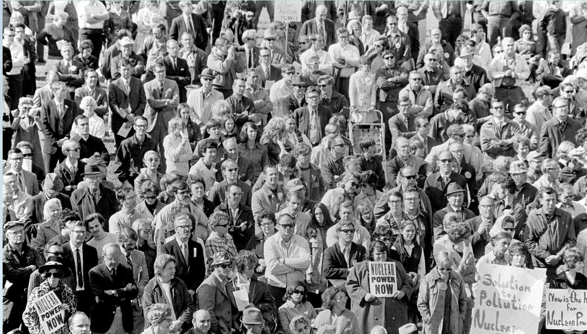 Pictured are some of the 10,000-20,000 people who attended the Speak Up Now rally at Midland County Fairgrounds on Oct. 12, 1971. The Midland Chamber of Commerce spent over $216,000 in 2021 dollars to stage this rally. (Daily News file photo)