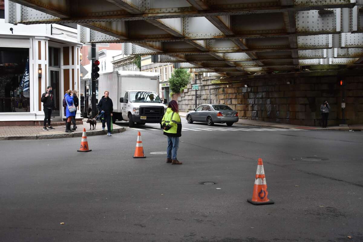 Washington Street was partially closed for the shooting of the Netflix film "Mr. Harrigan's Phone," a Stephen King adaptation, in South Norwalk's on Oct. 27, 2021.