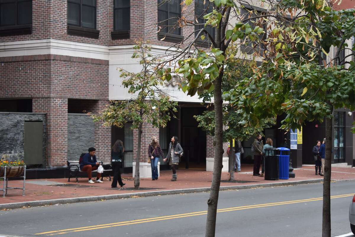 Shooting of the Netflix film "Mr. Harrigan's Phone," a Stephen King adaptation, in South Norwalk's Washington Street on Oct. 27, 2021.