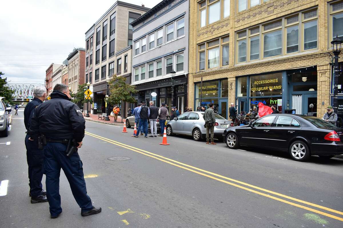 Washington Street was partially closed for the shooting of the Netflix film "Mr. Harrigan's Phone," a Stephen King adaptation, in South Norwalk's on Oct. 27, 2021.