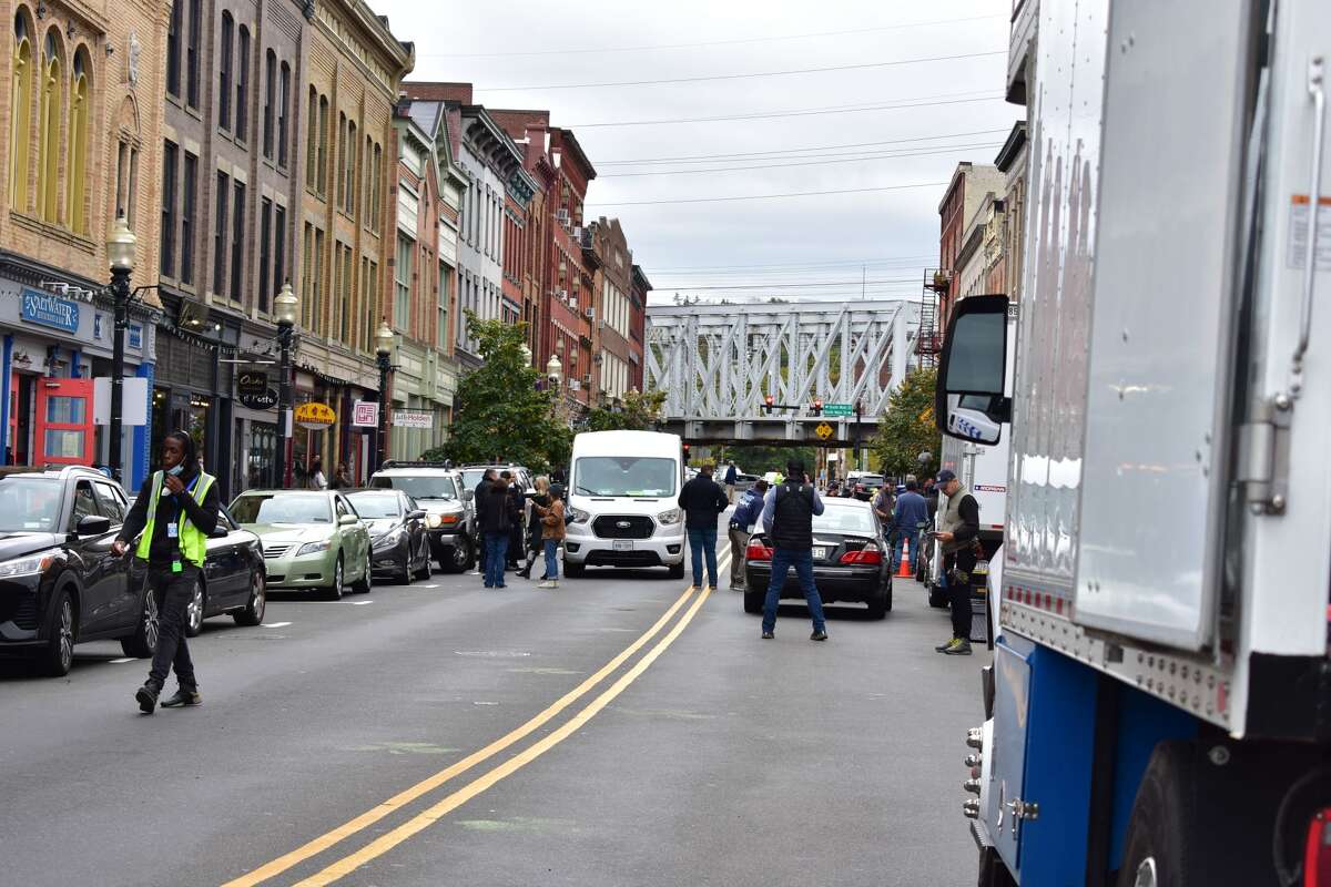 Washington Street was partially closed for the shooting of the Netflix film "Mr. Harrigan's Phone," a Stephen King adaptation, in South Norwalk on Oct. 27, 2021.
