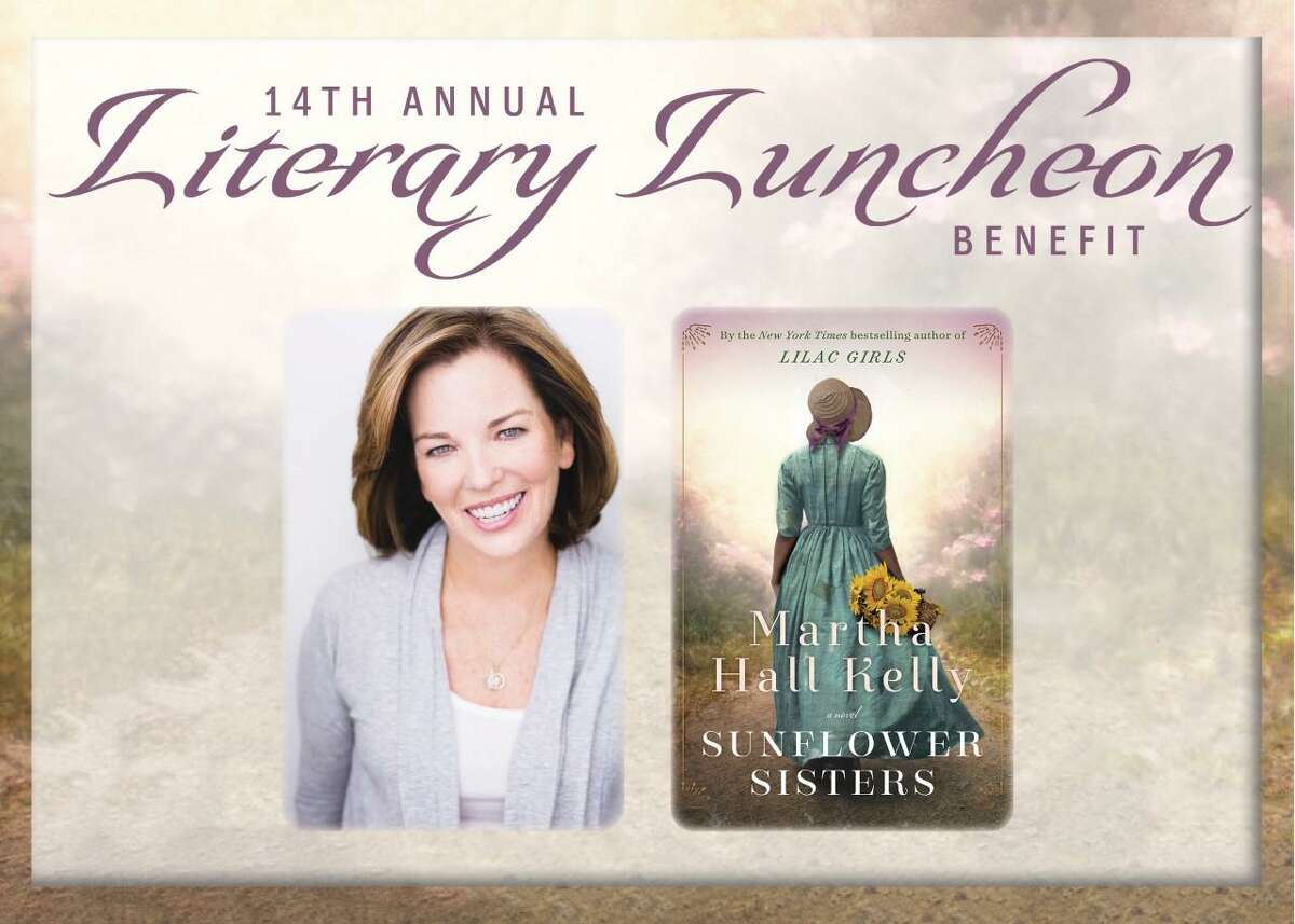 The New Canaan Library is welcoming guests to an in-person setting for its Fourteenth annual Literary Luncheon, on Thursday, Nov. 4, at 11 a.m., at the Woodway Country Club in Darien. The Woodway Country Club is located at 540 Hoyt St., in the town. Continuing the tradition of featuring respected, and award-winning authors, author Martha Hall Kelly will be the guest speaker for the literary luncheon. The flyer for the event, which also has a photo of her, and a photo of her latest novel book that is titled, “Sunflower Sisters,” which she will be speaking about at the event, is shown.