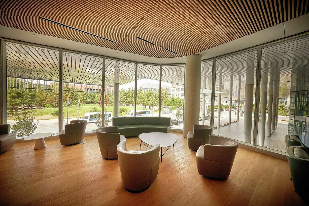 Inside the Joan and Sanford I. Weill Neurosciences Building at UCSF’s Mission Bay Campus.