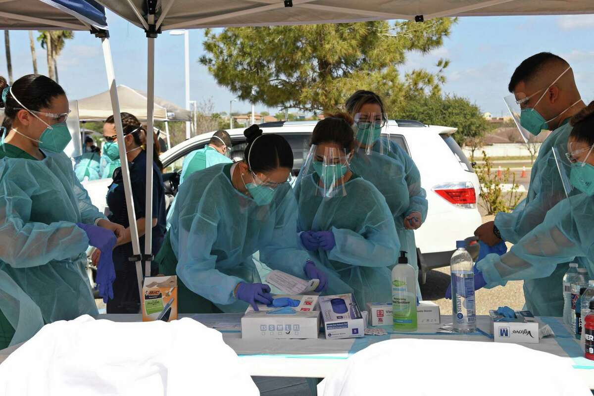 In this file photo, Laredo College nursing staff and LVN students volunteer at a LC South Campus vaccine clinic to administer 200 vaccines to community members back in Feburary