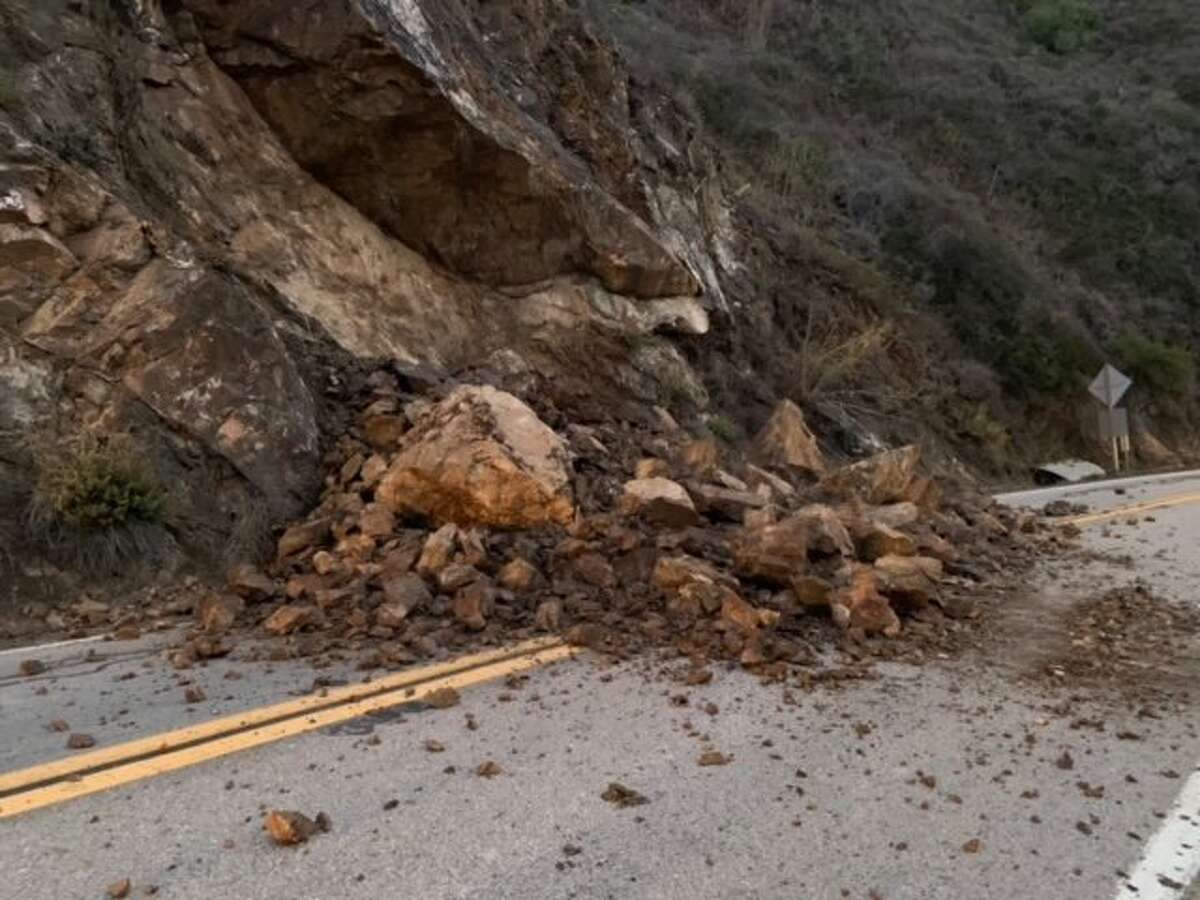 A rockslide closed a section of California's Highway 1 near Gorda.