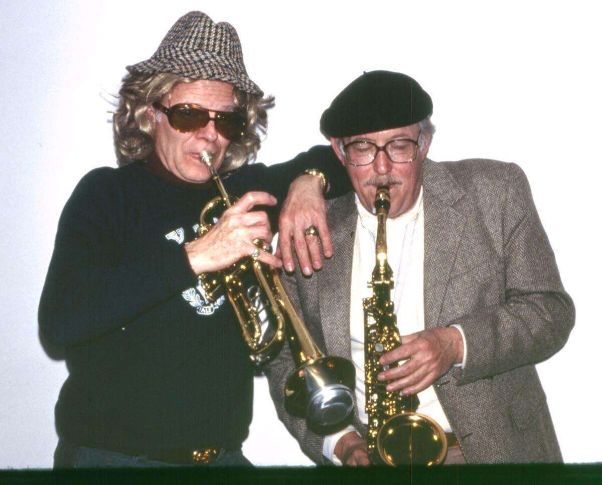 The author (left) and his good friend “Bill,” known jointly (get it?) to jazz aficionados as “The Dynamic Duo.”
