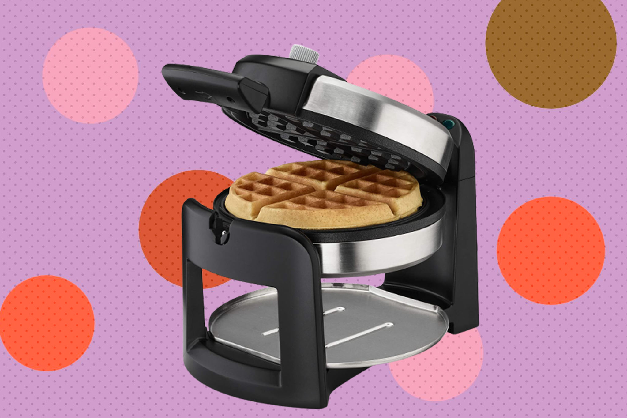 BELLA Round Flippable Belgian Waffle Maker at