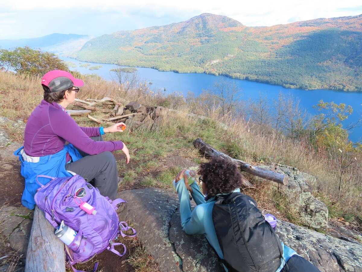 The Tongue Mountain Range trail offers some challenging hiking, but also some beautiful views over Lake George.