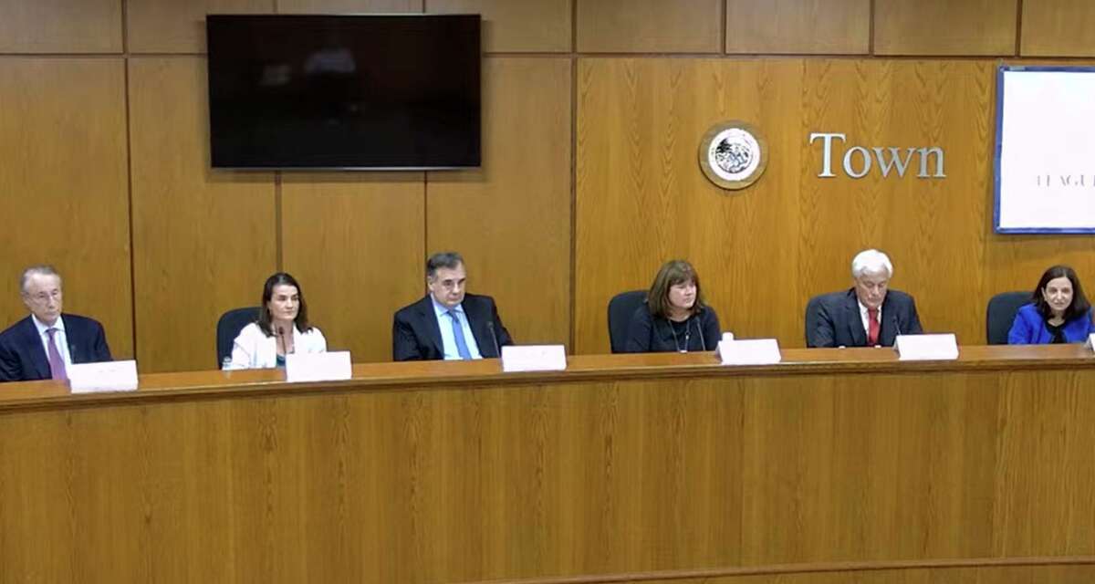 The League of Women Voters held a debate Wednesday night for all BET candidates. From left Democrats David Weisbrod, Miriam Kreuzer, Stephen Selbst, Laura Erickson, Jeff Ramer and Leslie Moriarty.