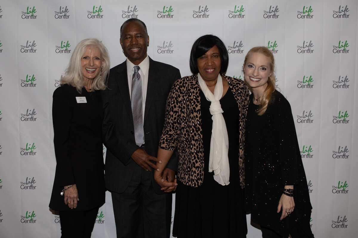 Judy Rouse, left, Dr. Ben Carson, Candy Carson, Jenness Rouse at The Life Center’s fall fundraiser Tuesday night at the Horseshoe.