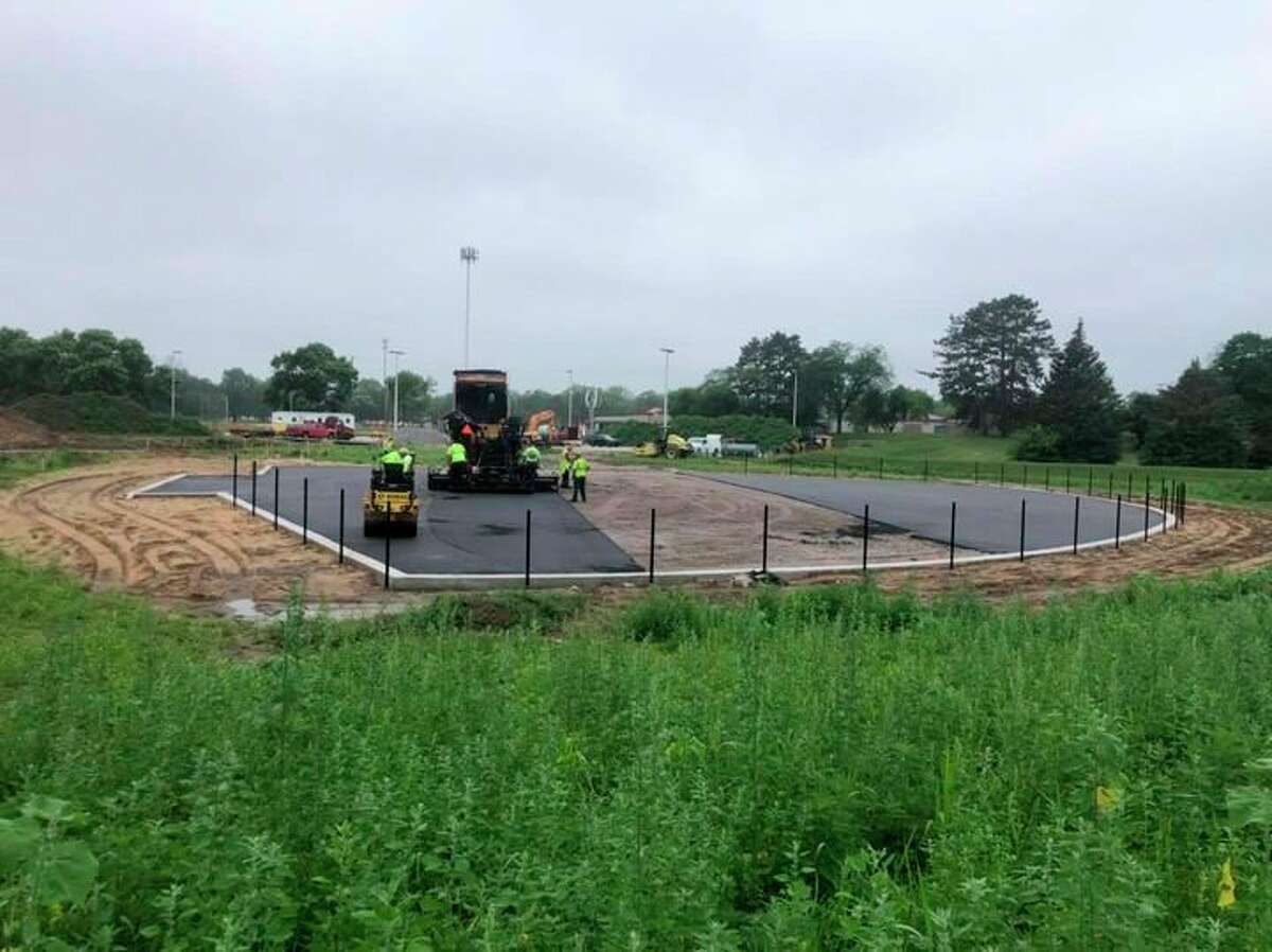 Crews began paving the new miracle field in July. (Photo by City of Midland/Facebook)  