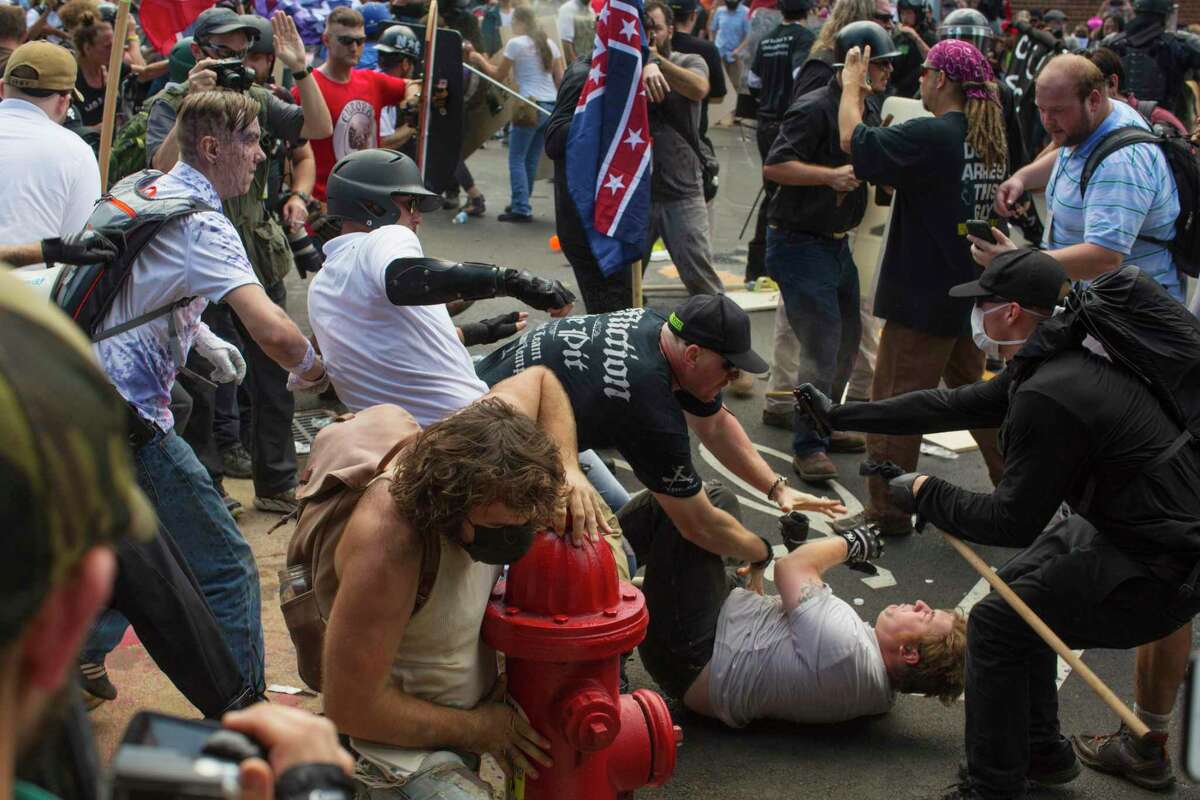 The scene in Charlottesville, Va., on Aug. 12, 2017. The long-delayed lawsuit in federal court against two dozen organizers of the march will examine one of the most violent manifestations of far-right views in recent history.