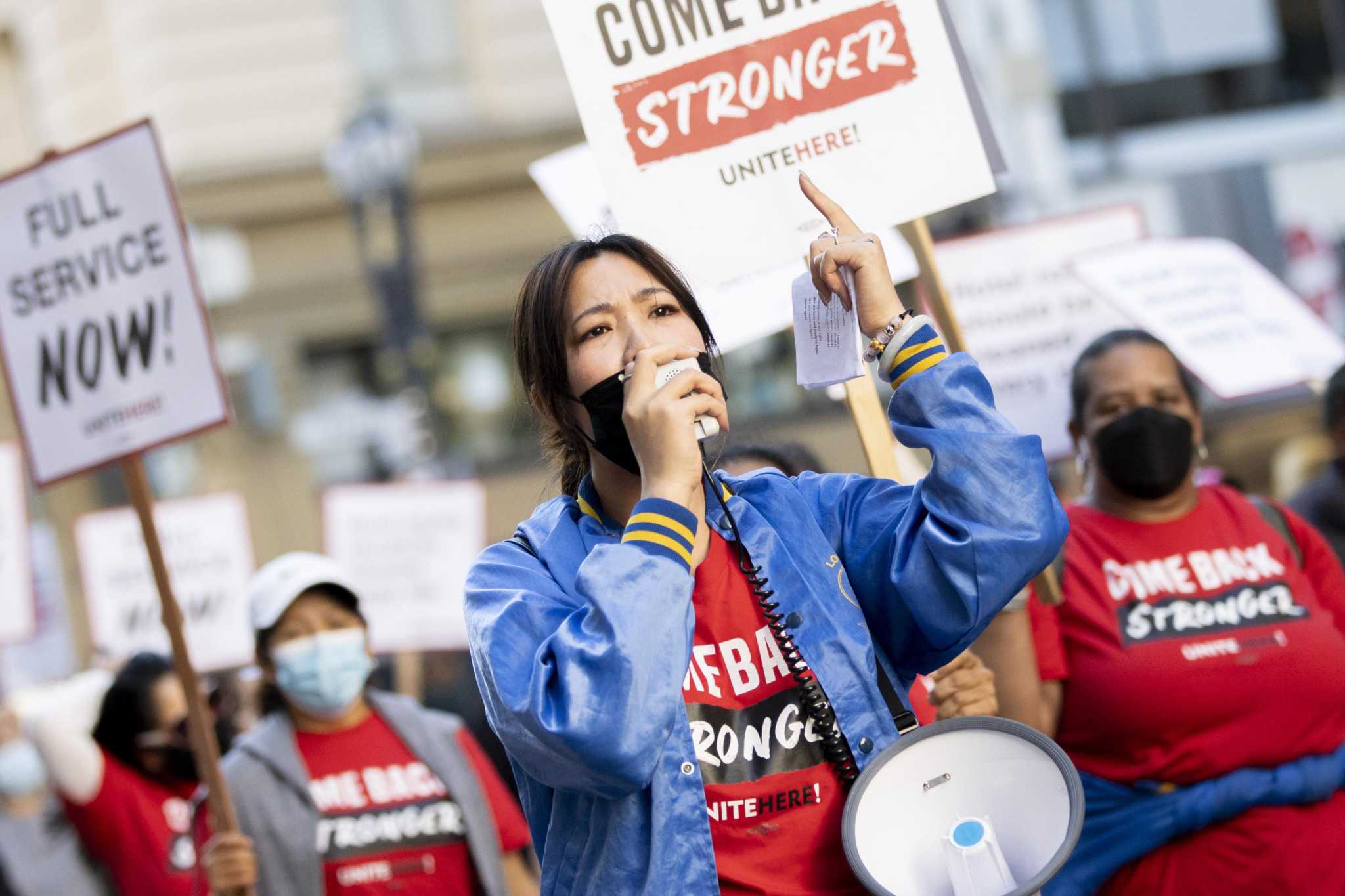 S.F. hotel workers demand jobs back as occupancy rates creep back