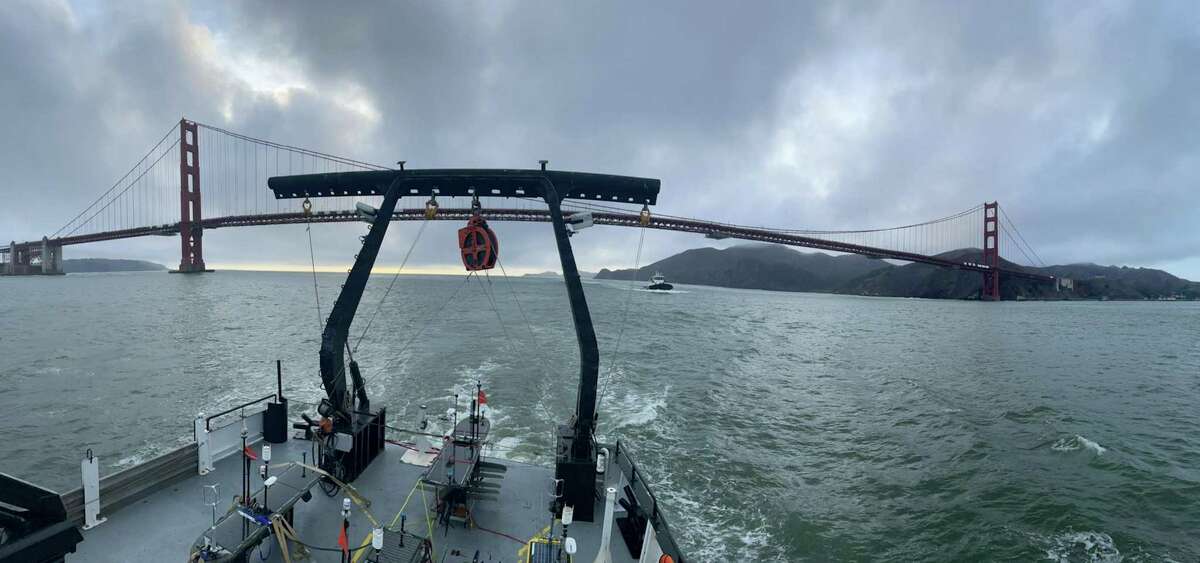 NASA research vessel Oceanus approaches San Francisco recently. The ship, which is scheduled to finish up Nov. 6, is taking part in a mission to study ocean surface dynamics and their role in climate change.