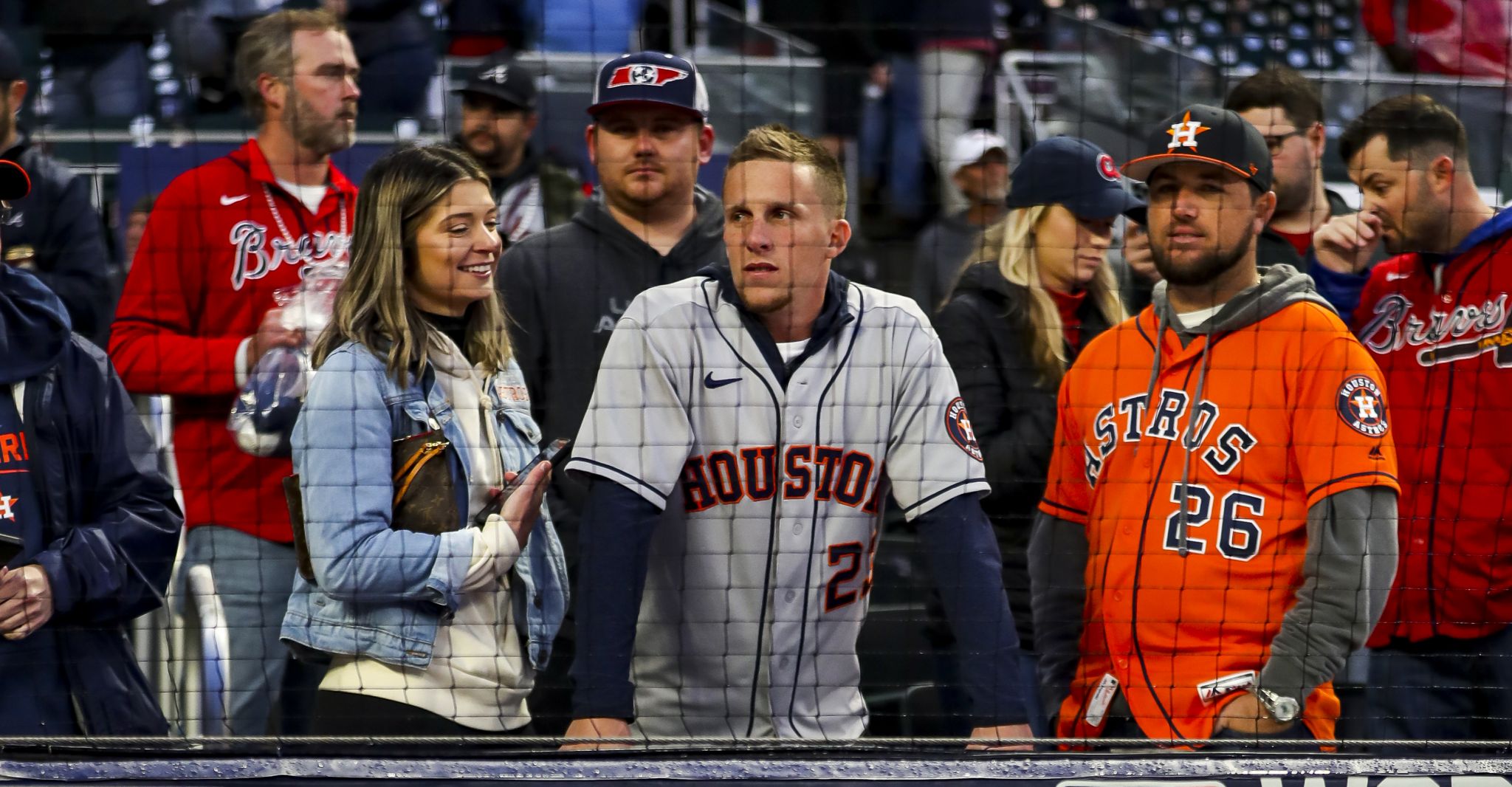 Myles Straw cheers on Astros 'family' at Game 4 of World Series