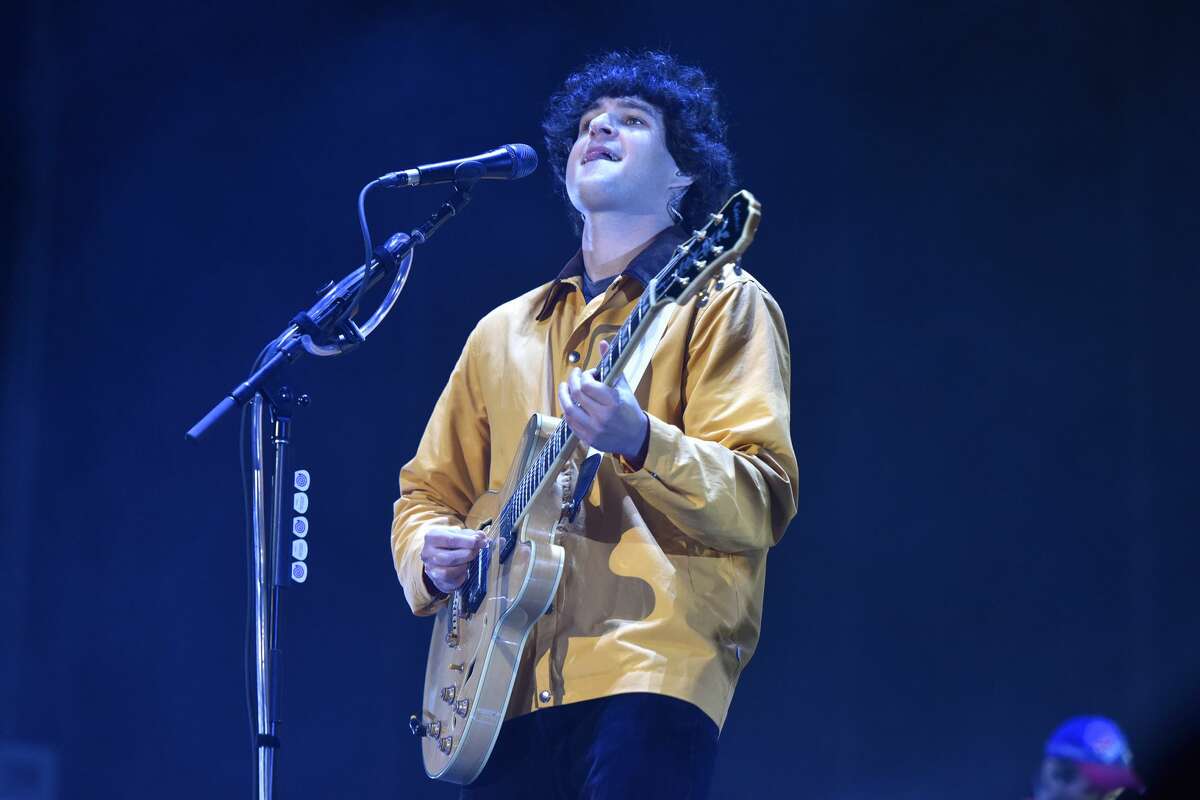 Ezra Koenig of Vampire Weekend performs on the Lands End stage at Outside Lands, on Saturday, Oct. 29, 2021.