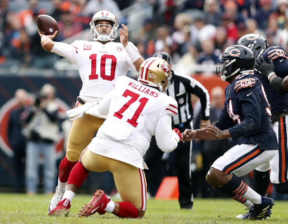 49ers' offense erupts in second half as skid ends with 33-22 defeat of Bears