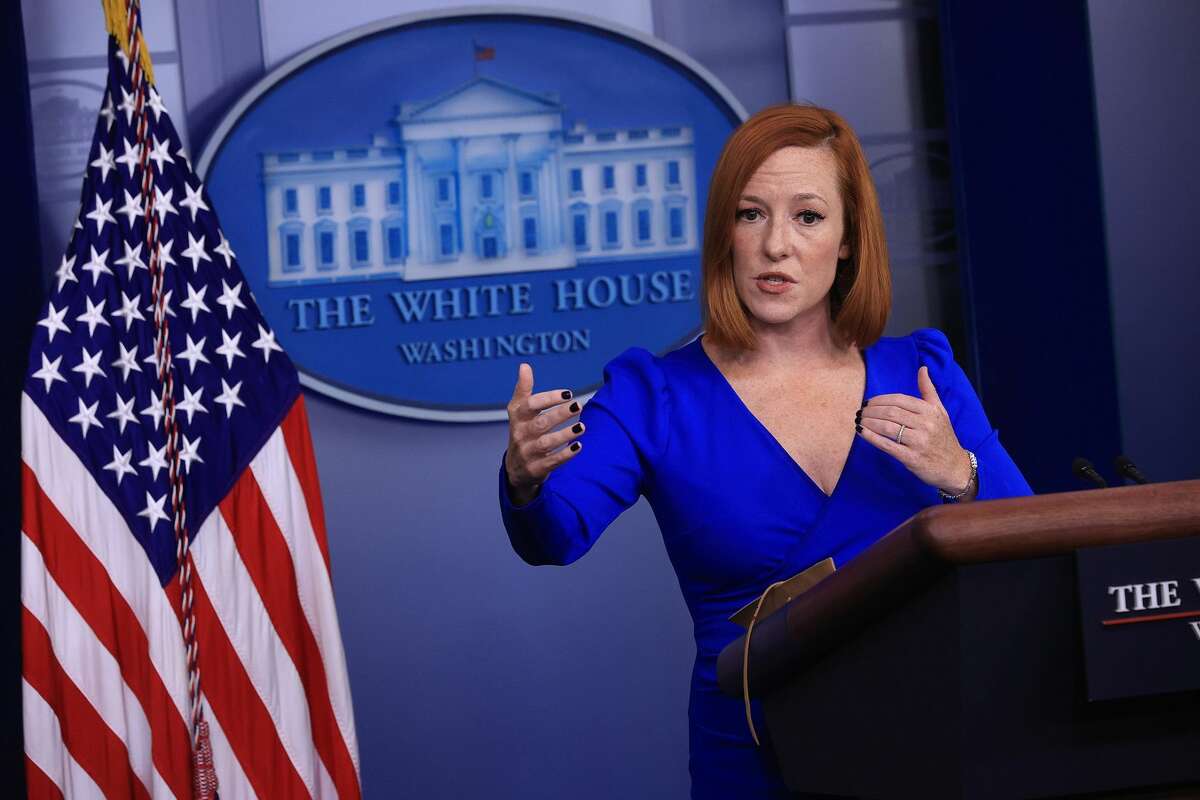 Jen Psaki speaks during a press briefing at the White House on Oct. 27.