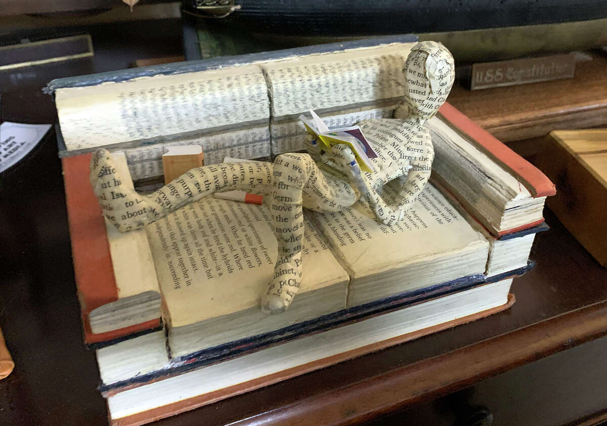 David Silvernail created this from old books. He and his wife Jane will present "Eclectic Interpretations" which opens Nov. 6 at The Art Studio, Inc. Photo by Andy Coughlan