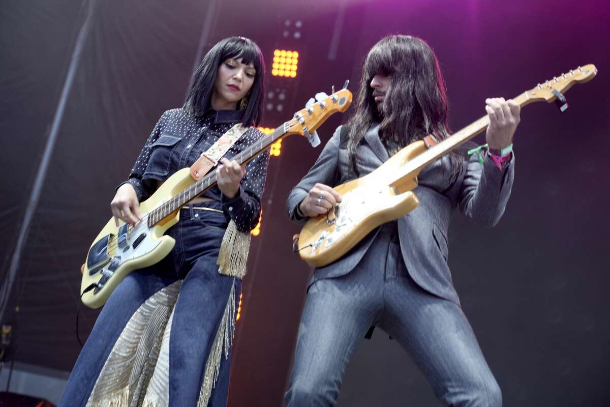 Laura Lee and Mark Speer of Khruangbin perform on the Lands End Stage during Day One of the 2021 Outside Lands at Golden Gate Park on Oct. 29, 2021 in San Francisco.