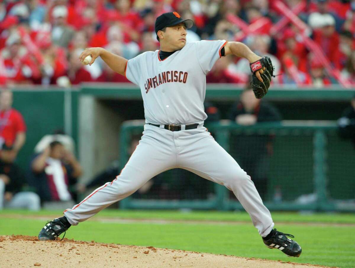 Giants starting pitcher Russ Ortiz left the mound in Game 6 of the 2002 World Series with a 5-0 lead — and the ball, handed to him by manager Dusty Baker.