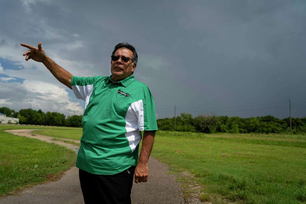 Cruz Hinojosa, who volunteers with the group Environmental Community Advocates of Galena Park, has been trying to bring more fresh food to the community with a farmers market, but has been running into roadblocks in the small community surrounded by heavy industry. Photographed Tuesday, June 29, 2021, in Galena Park.