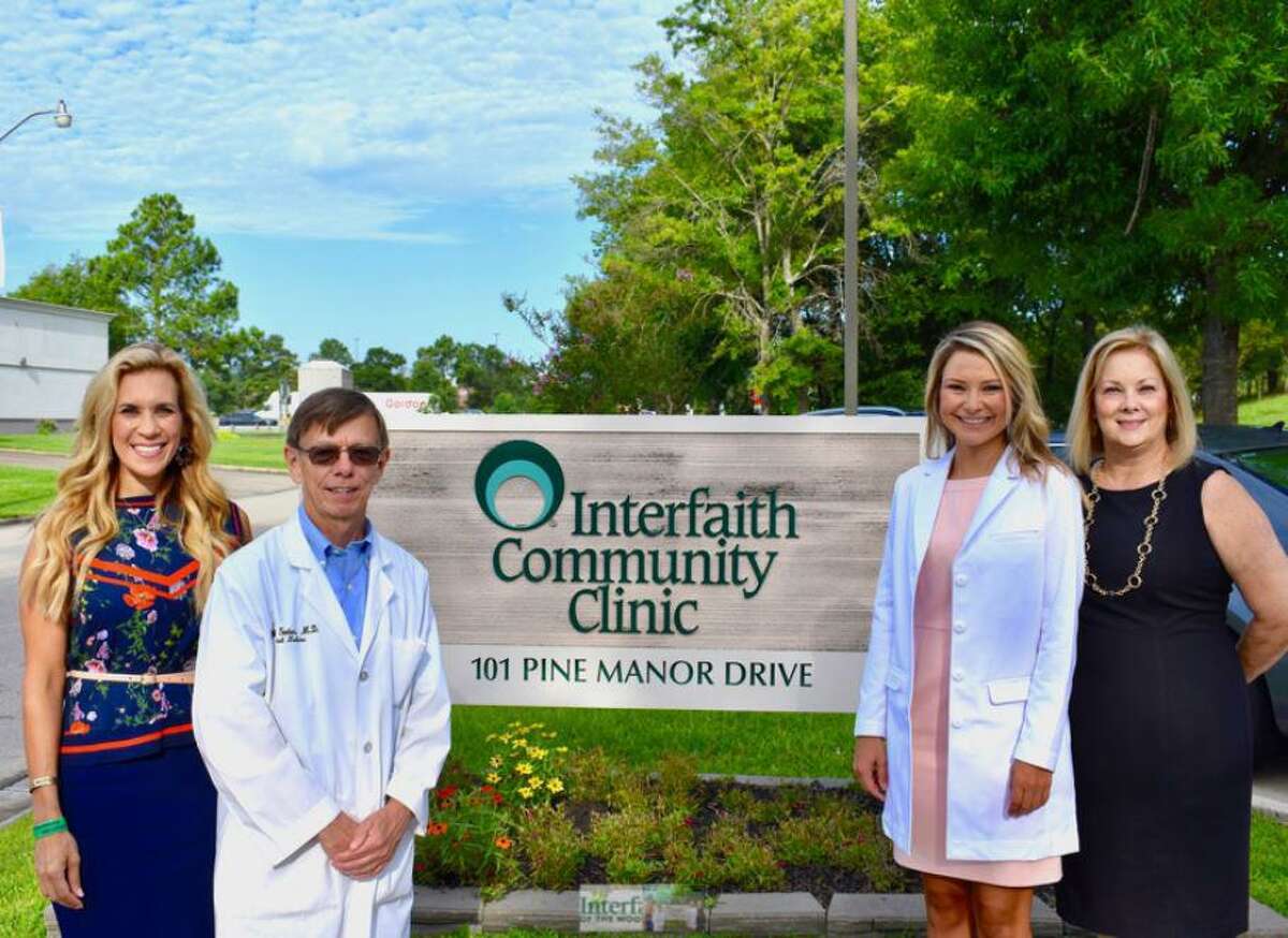 The Interfaith Community Clinic was recognized recently by the American Heart Association for its work helping patients manage their cholesterol and blood pressure. From left, Missy Herndon, president and CEO of Interfaith of The Woodlands; Dr. William Surber, medical director; Sharon Denney, nurse practitioner, and Anita Phillips, director of operations.