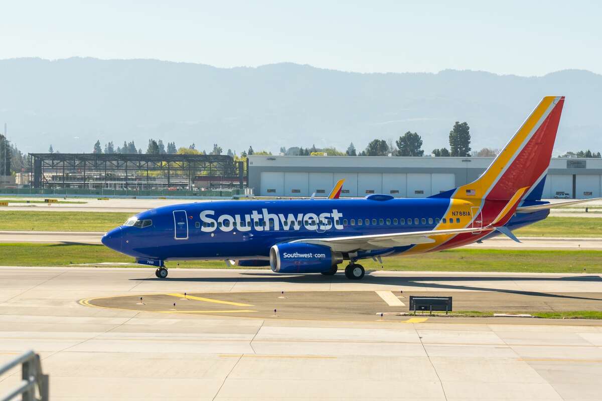 Boeing 737-700 de Southwest Airlines vu à l'aéroport international Norman Y. Mineta de San Jose. 