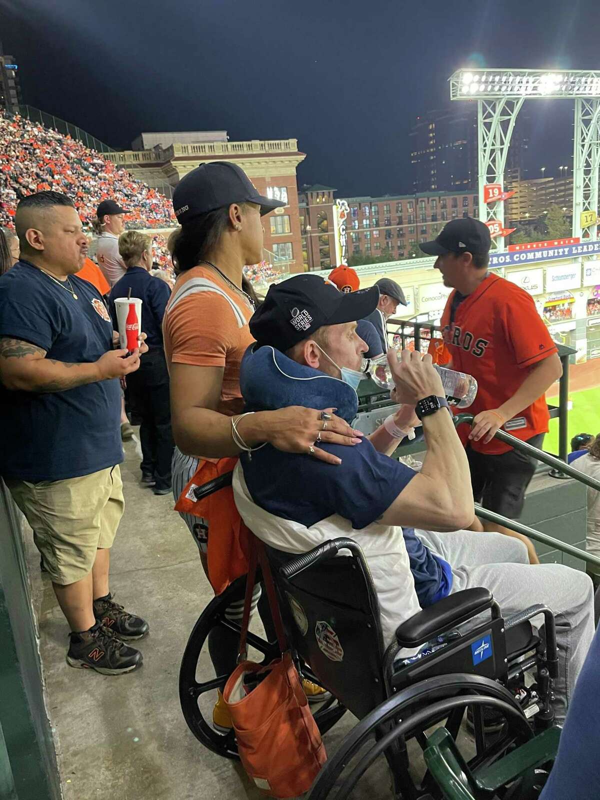 Houston fire fighter Jordan Downing attends a World Series game and crosses off one item on his bucket list. The Houston-native is battling stage 4 metastatic melanoma at age 38.