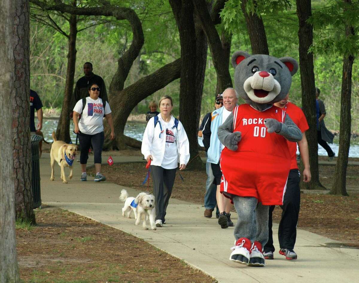 Houston Rockets Dog Walk at Lake Plaza at Hermann Park.