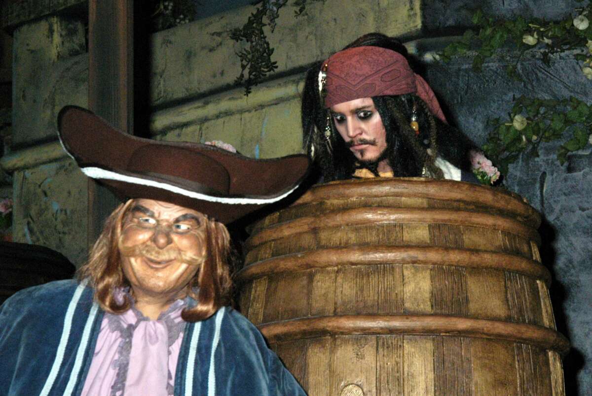 Captain Jack Sparrow (Johnny Depp) in the "Pirates of the Caribbean" Ride at Disneyland (Photo by Barry King/WireImage)