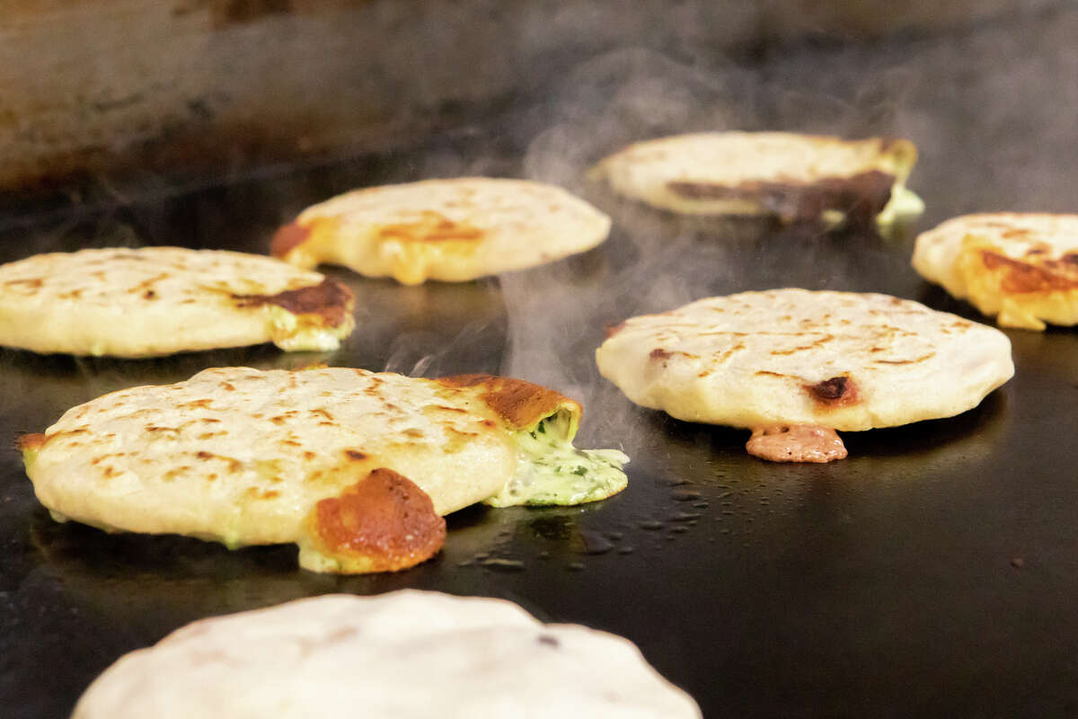 Pupusas being made at Panchita's #2 in the Mission District of San Francisco, Calif. on Nov. 1, 2021.