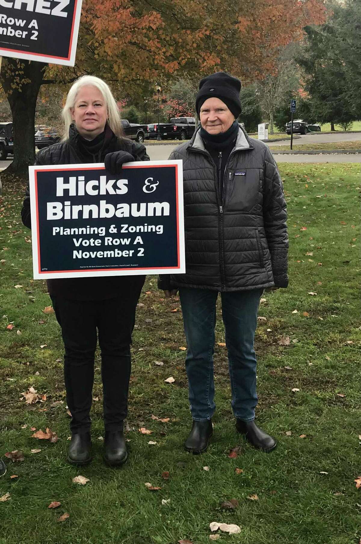 From left, Kent First Selectman Jean Speck with Pam White, vice chairman of the Kent Democratic Town Committee