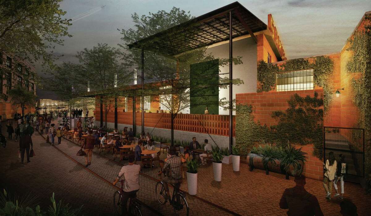 Renderings show the renovated Samuels Glass Co. building that will be turned into a new open-air market. 