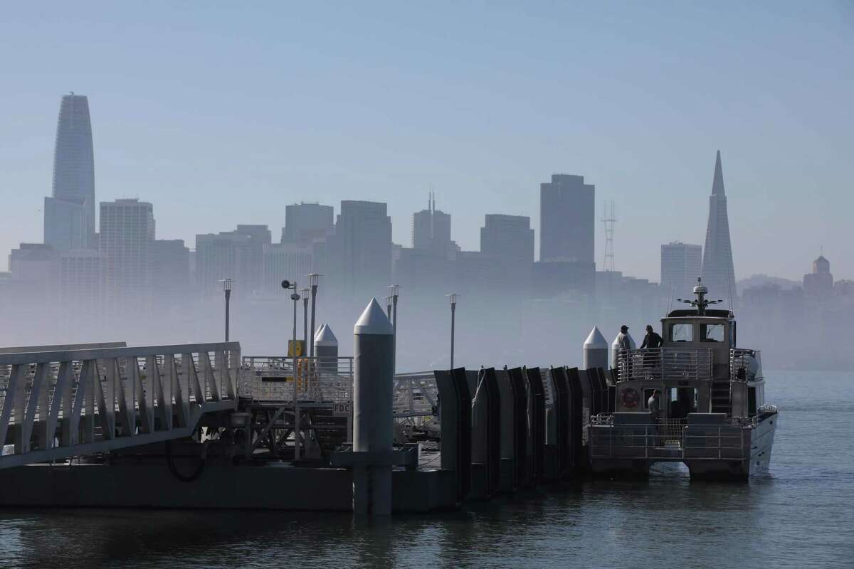 The ferry boat Sammy J is docked on Treasure Island on Wednesday. The service will start in January, about the same time people are expected to move into new housing on the island between San Francisco and Oakland.